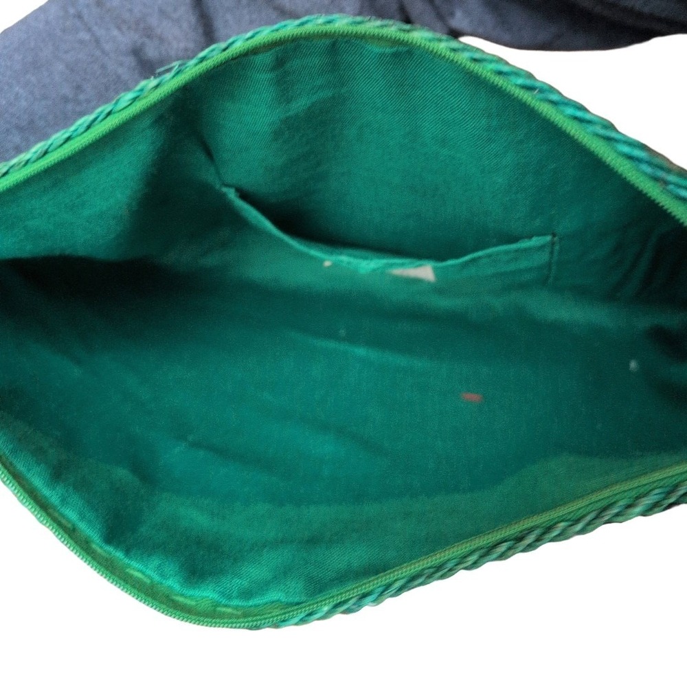 Vintage 1980s Vanessa Green Wicker Clutch With Wooden Bag Charm NWT - Picture 6 of 6